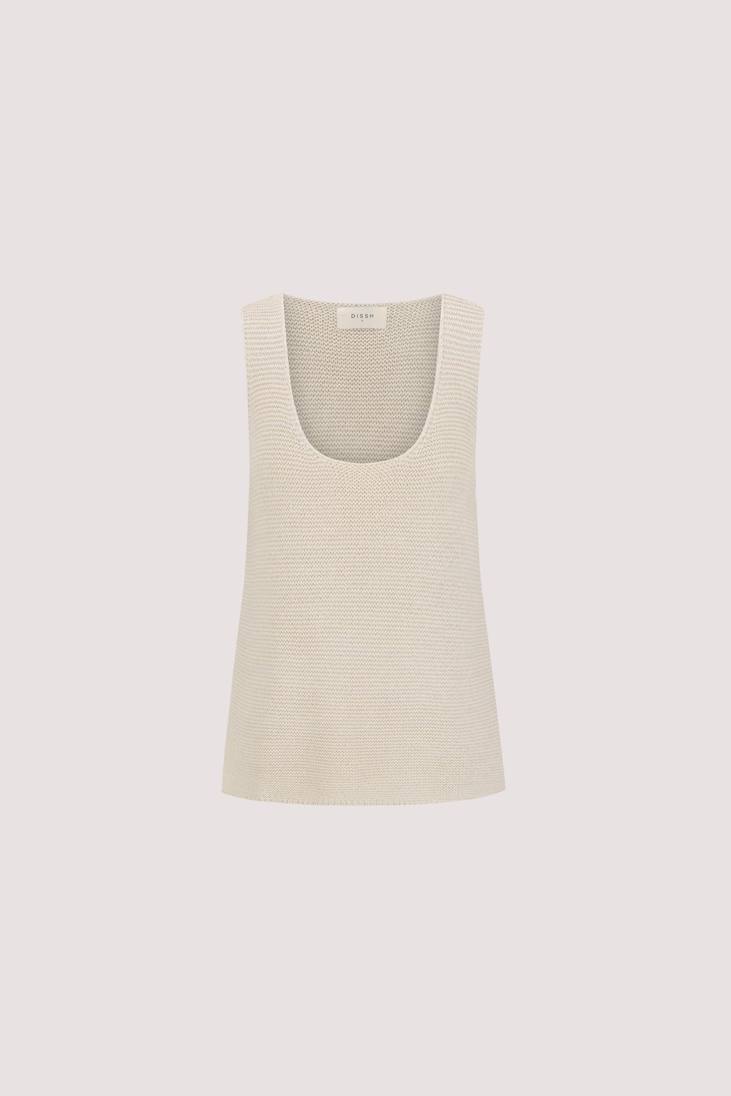 PEARL NATURAL SLEEVELESS SCOOP KNIT TOP