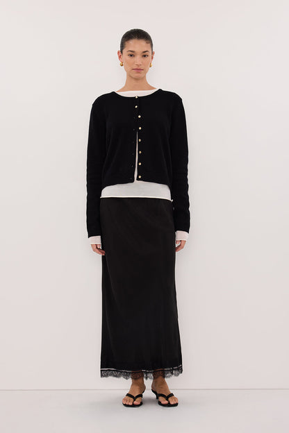 LISE BLACK LIGHT KNIT CARDIGAN