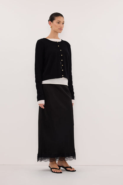 LISE BLACK LIGHT KNIT CARDIGAN