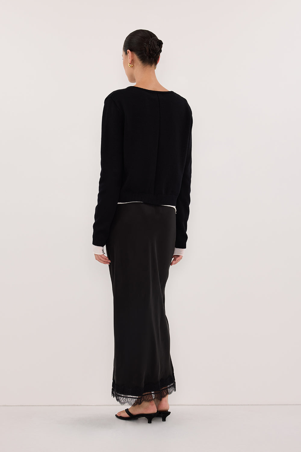 LISE BLACK LIGHT KNIT CARDIGAN