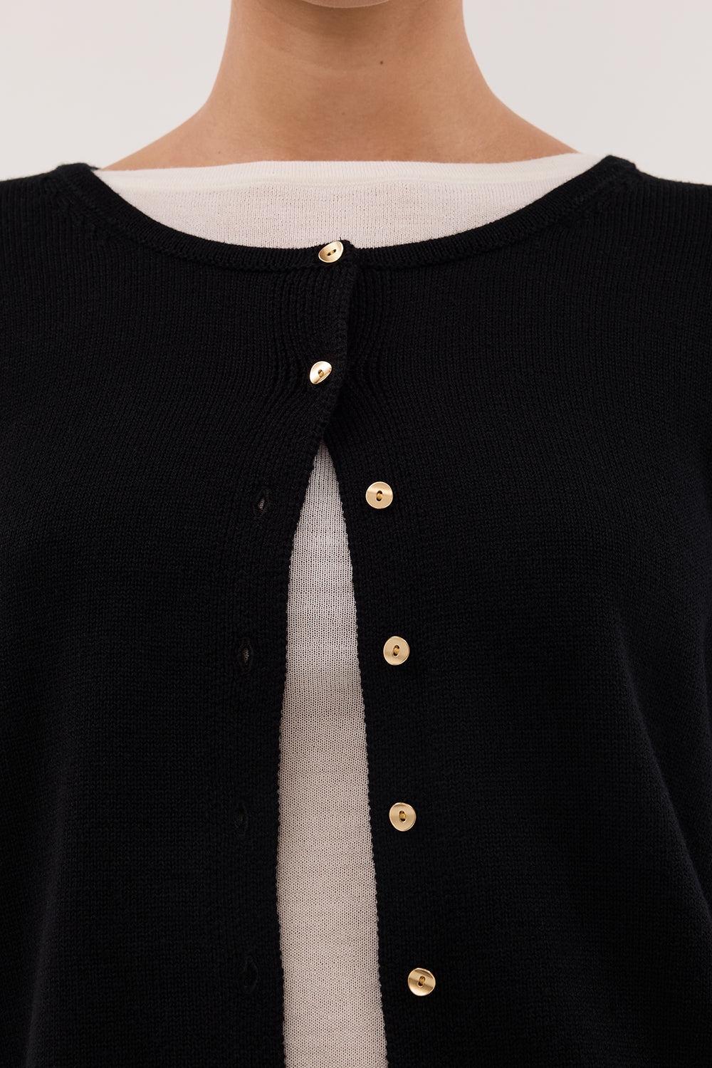 LISE BLACK LIGHT KNIT CARDIGAN