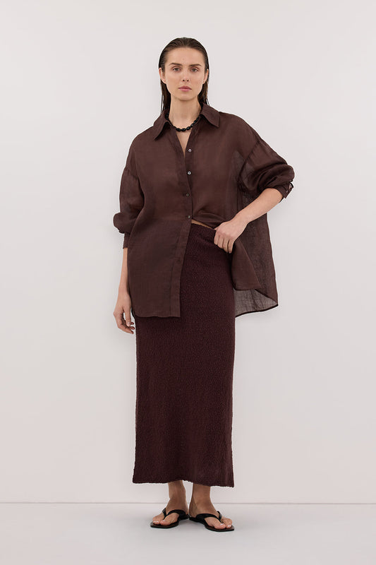 DINA CHOC KNIT MIDI SKIRT