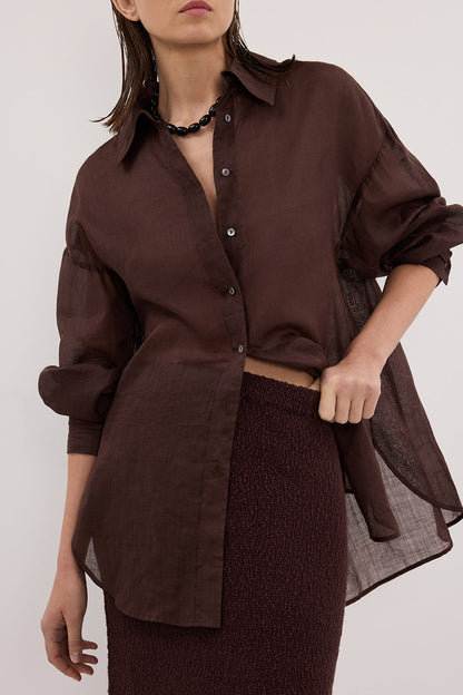 DINA CHOC KNIT MIDI SKIRT