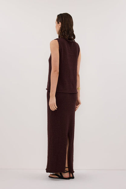 DINA CHOC KNIT MIDI SKIRT