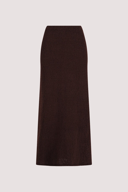 DINA CHOC KNIT MIDI SKIRT