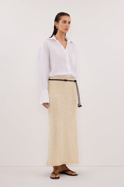 DINA NATURAL KNIT MIDI SKIRT