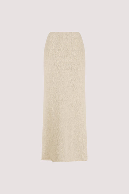 DINA NATURAL KNIT MIDI SKIRT
