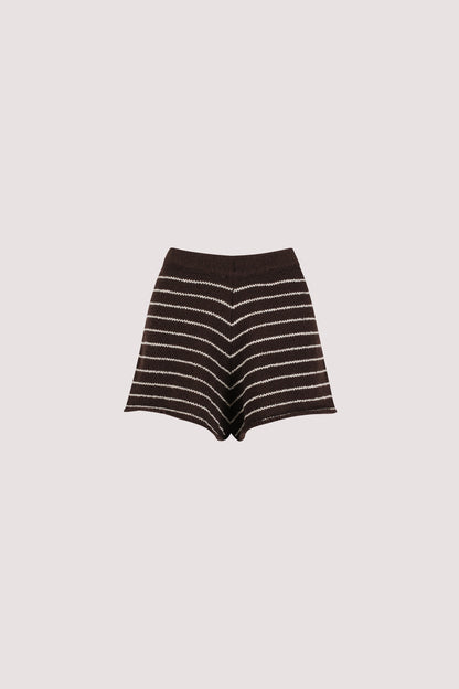 ASPEN CHOC STRIPE KNIT SHORT