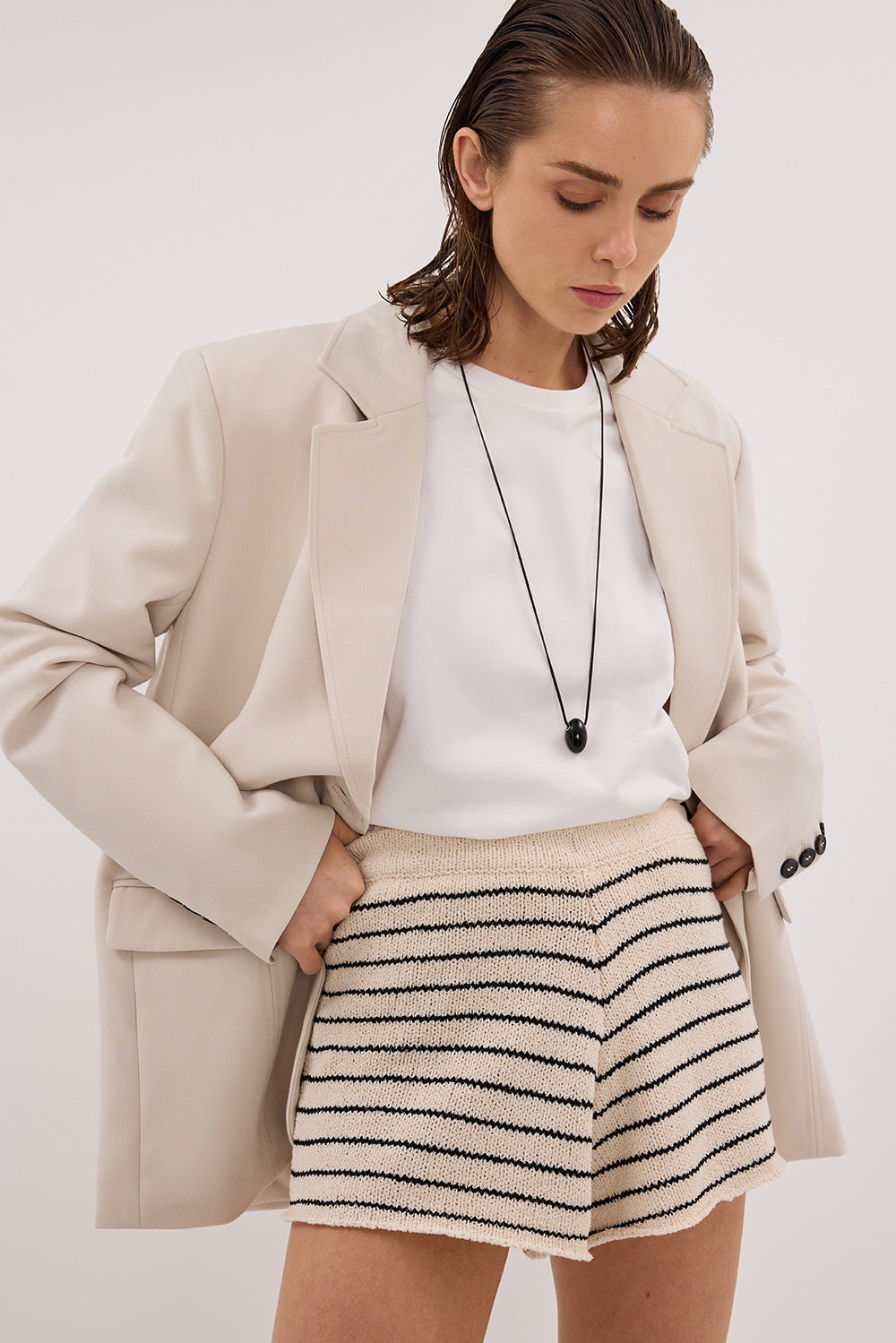 ASPEN SANDSTONE STRIPE KNIT SHORT