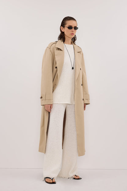 SUE OFF WHITE FRINGE KNIT PANT