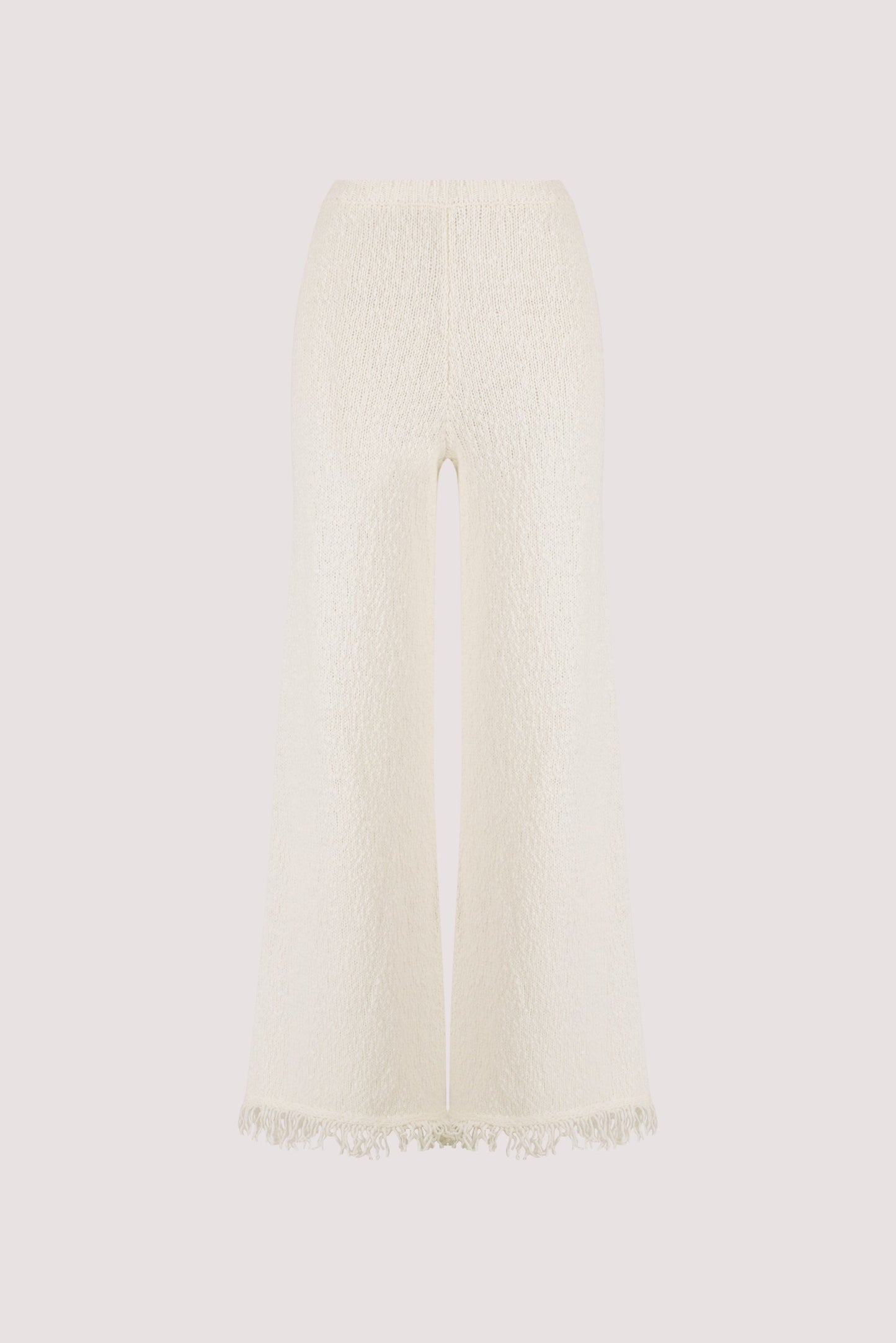 SUE OFF WHITE FRINGE KNIT PANT