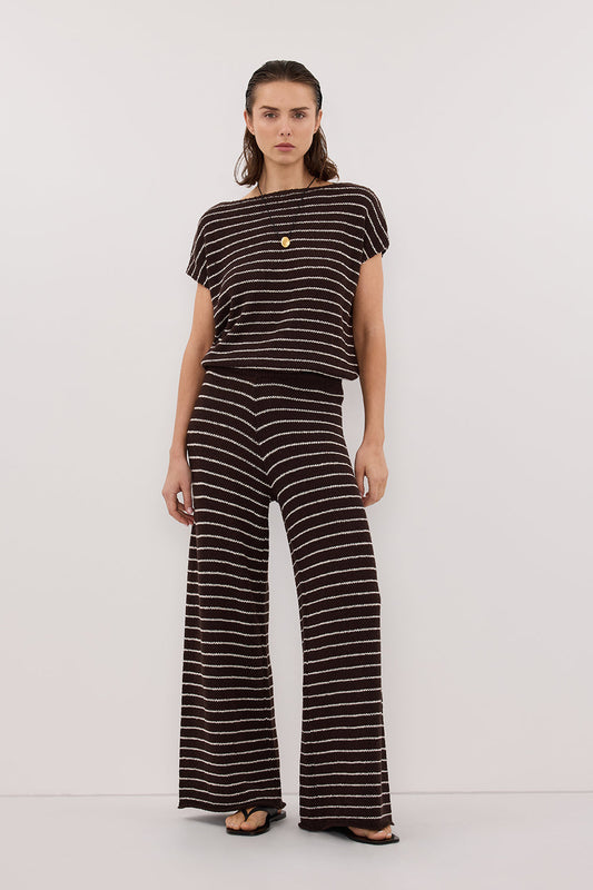 ASPEN CHOC STRIPE KNIT PANT