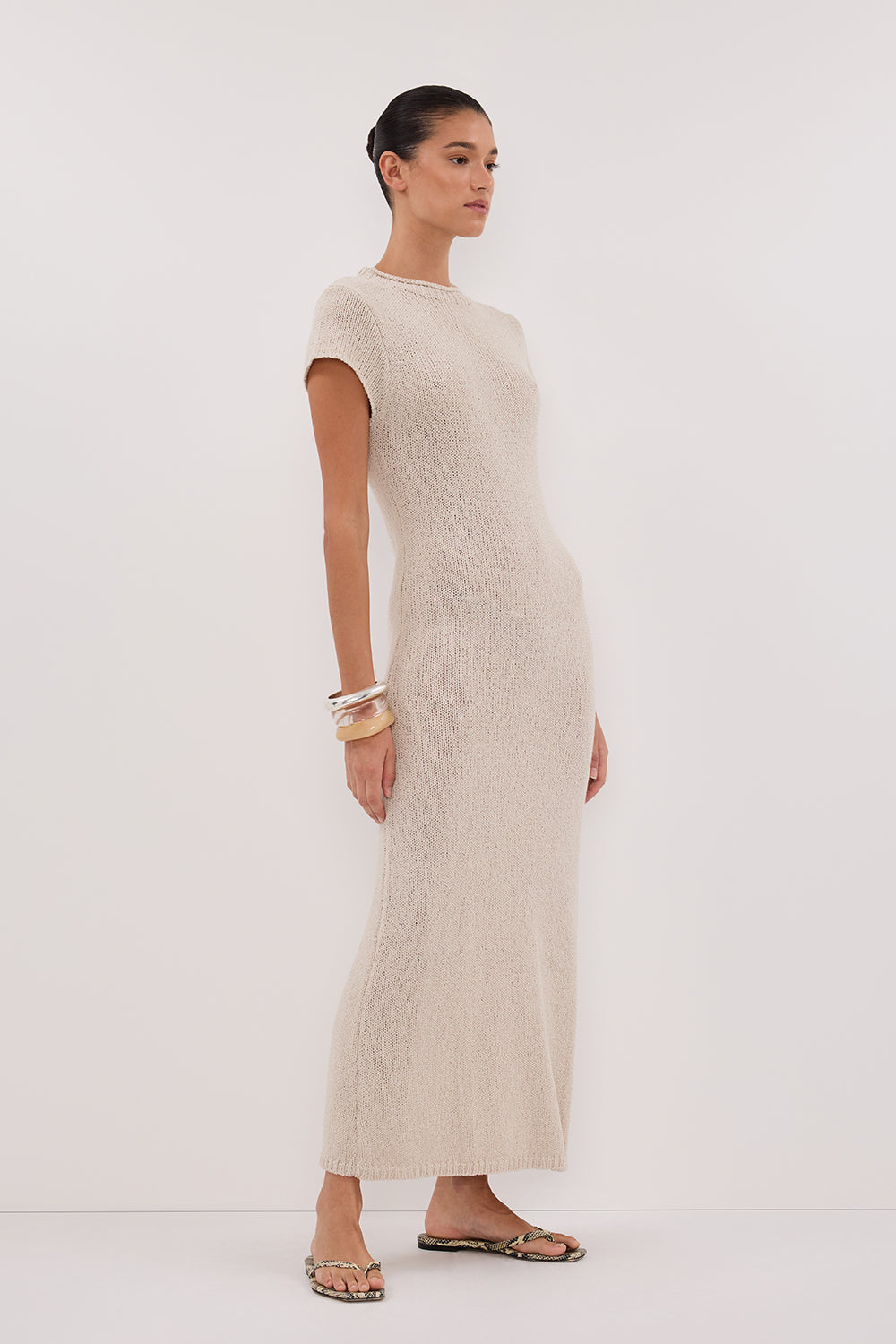 LEO CHALK KNIT MIDI DRESS