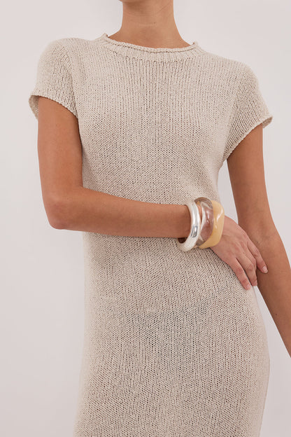 LEO CHALK KNIT MIDI DRESS