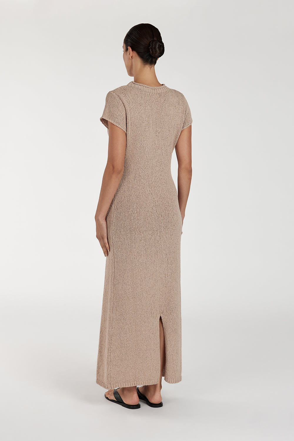 LEO TAN KNIT MIDI DRESS