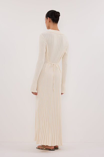 HAL PLASTER LONG SLEEVE KNIT MIDI DRESS