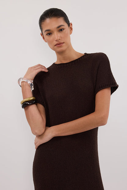 ERIN CHOC KNIT MAXI DRESS