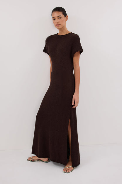 ERIN CHOC KNIT MAXI DRESS