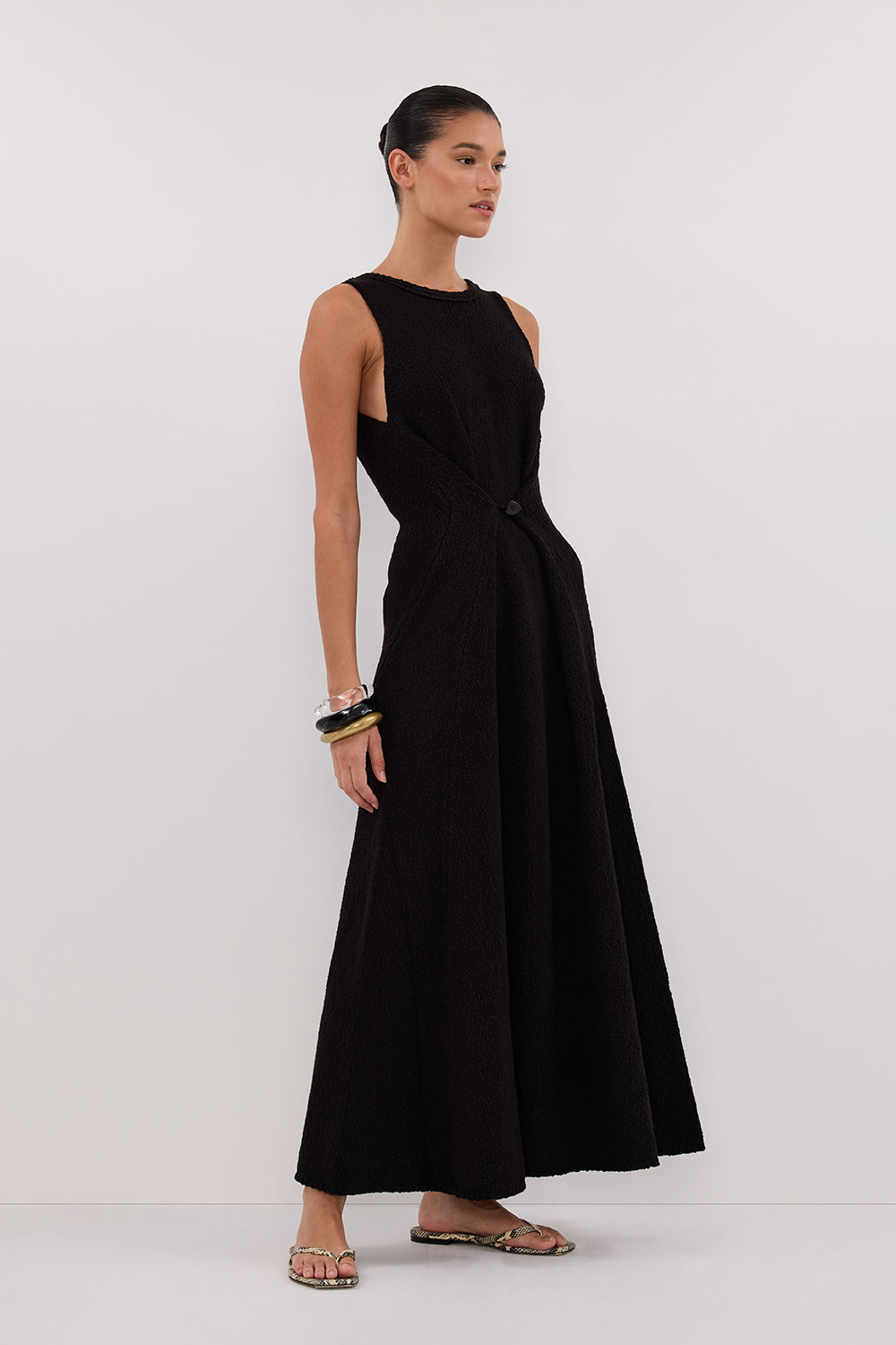 SUE BLACK KNIT MAXI DRESS