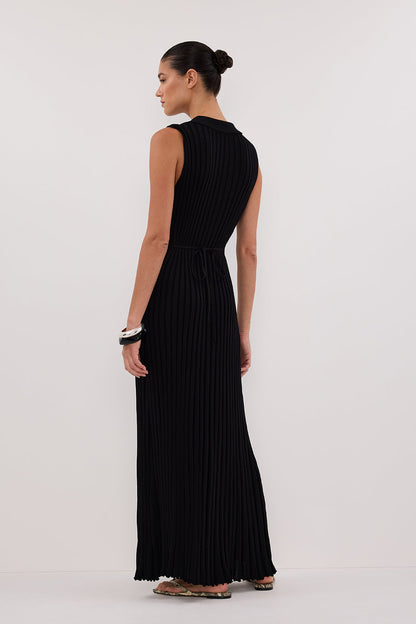 HAL BLACK SLEEVELESS KNIT MAXI DRESS
