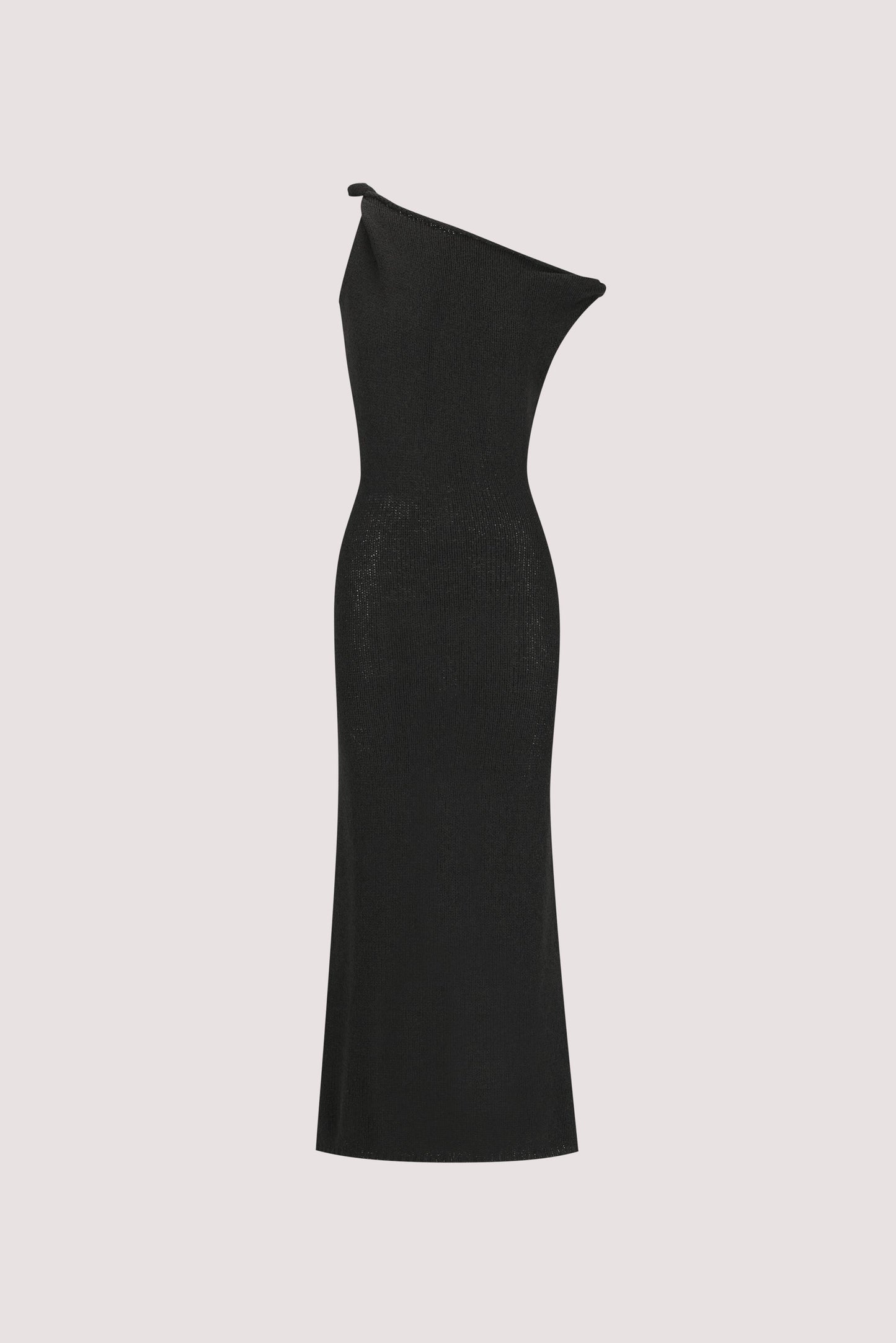 KARA BLACK KNIT SLEEVELESS MIDI DRESS